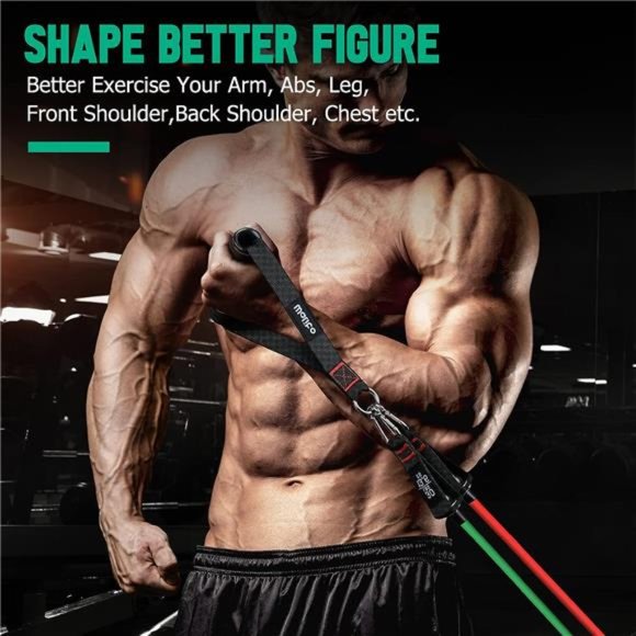 Resistance Bands Set -Exercise Bands with Handles, Door Anchor,Legs Ankle Straps - Picture 6 of 6